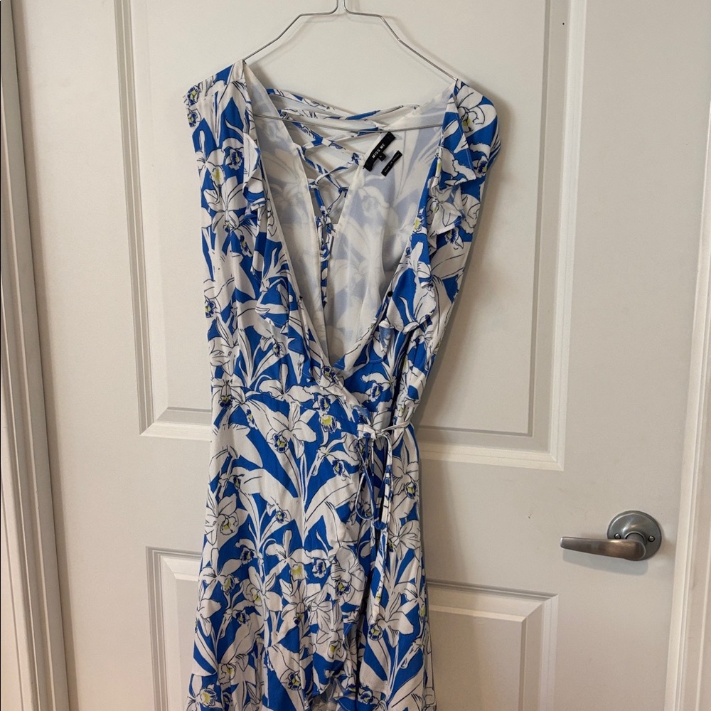Miss Me Blue and White Floral Dress